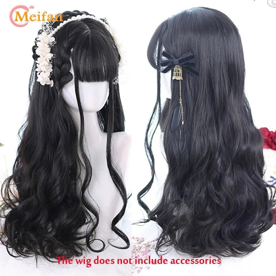 

Синтетический длинный омбре красочный парик Лолиты для косплея в стиле Харадзюку с челкой, натуральные волнистые парики для Хэллоуина, розовый, фиолетовый, синий, повседневные 11