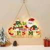 3D Wooden Christmas Door Sign Light Up Wooden Christmas Ornament  Party Supplies