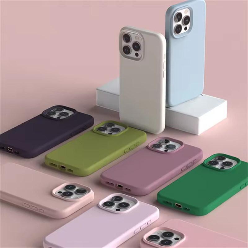 Liquid Silicone Case For Apple iPhone17 Air 15 16E 14 13 12 11 Pro Max Plus Mini XS XR 7/8 SE Phone Official Style Protective Cover