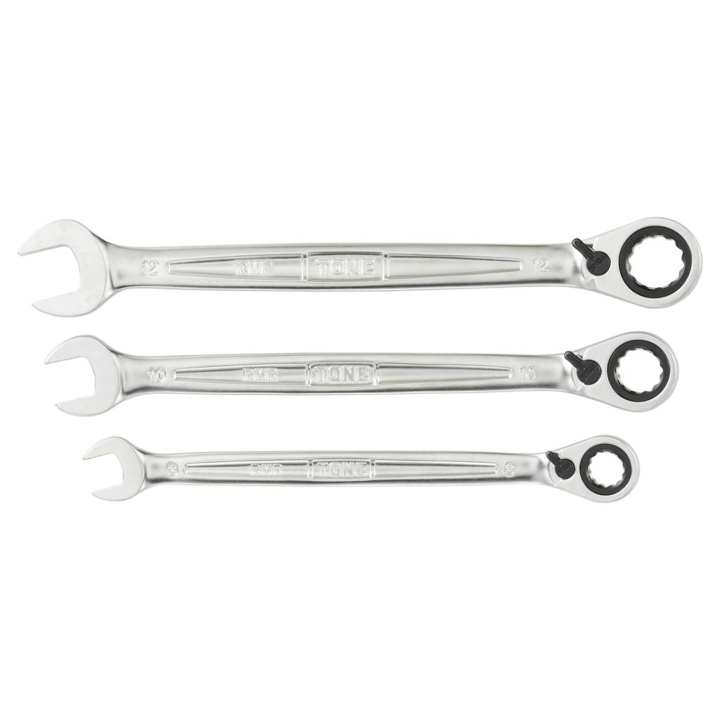 TONE RMR300 Switchable Ratchet Open End Wrench Set (3 Pieces)