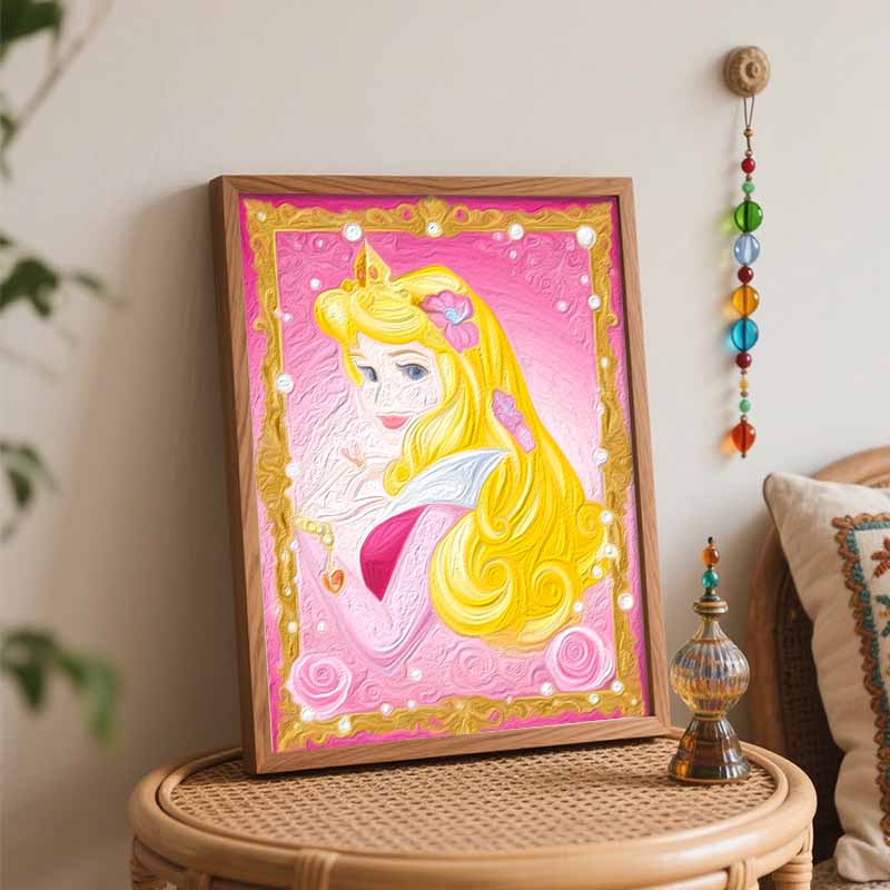 Disney Sleeping Beauty Aurora Oil Paint by Numbers Painting Art Kit Handmade Painting Home Decor Gift