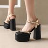 Women's high-heeled sandals spring and summer new sexy European and American style waterproof table thick heel large size Roman sandals