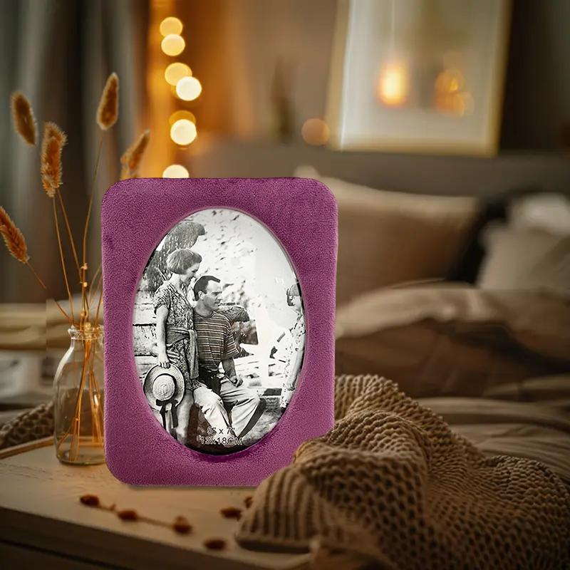 1PC Velvet Luxury Tabletop Velvet Frame Elegant Photo Display 3D High-end Luxury Modern 20x15cm