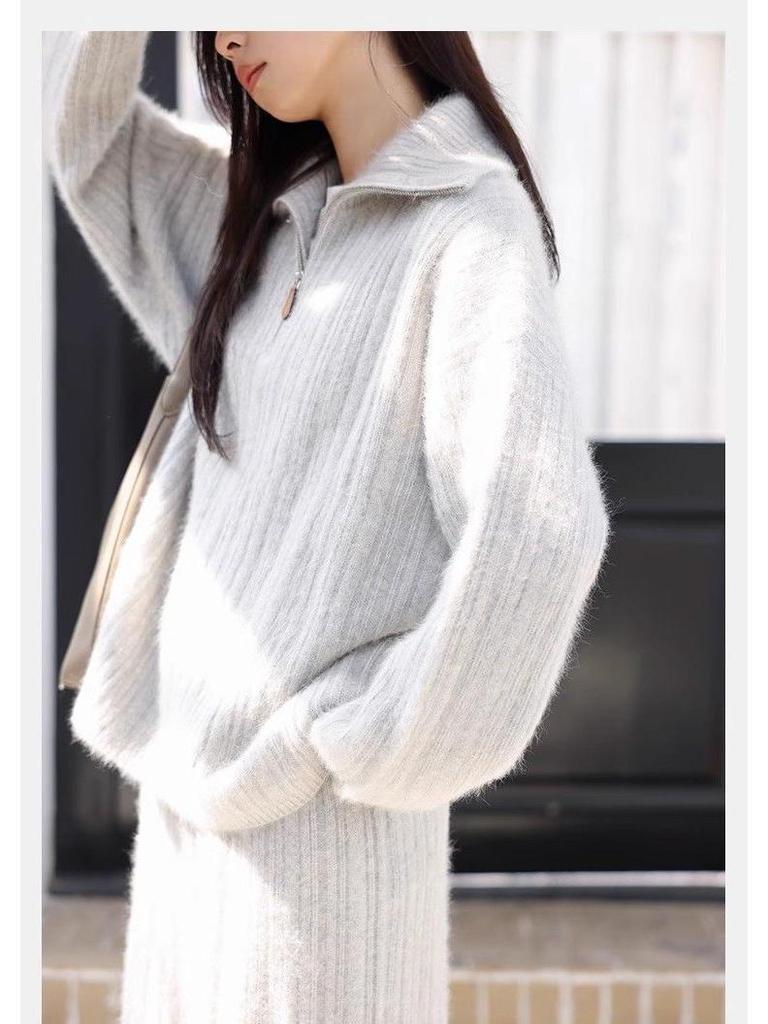 Gemütliches Pullover- & Weitbein-Hosen-Set - Herbst/Winter-Mode