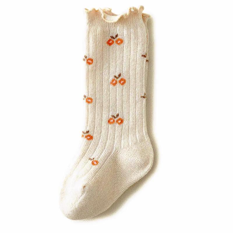Newborn Baby Girl Socks New Kids Ruffled Knee High Socks Toddler Soft Cotton Spring Autumn Children Princess Long Socks