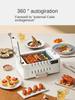 220V 2 Layers Barbecue Skewer Machine Household Electric Grill Automatic Rotating Barbecue Machine Non-stick Frying Pan