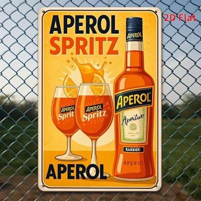 Vintage Aperol Spritz Tin Sign 8x12 Inch Rustic Metal Wall Decor for Pub Bar Cafe Kitchen