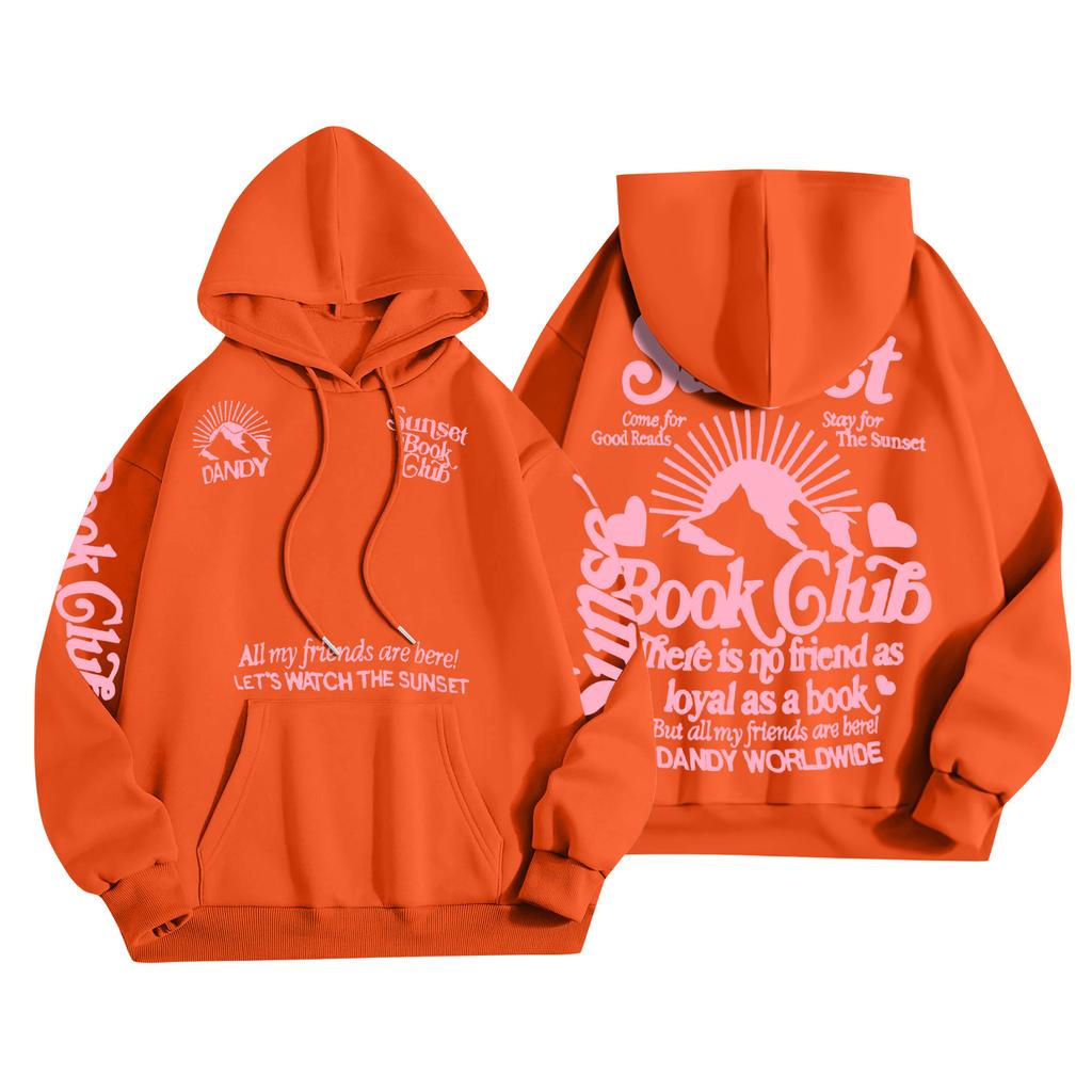 Children's Casual Fashion Letter Print Long-sleeved Drawstring Hooded Sweatshirt