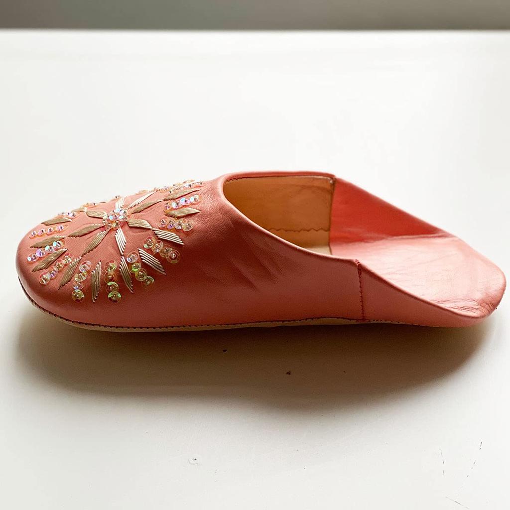 Pailletten Babouche Tasche Pfirsich LL [dear Morocco] // // (26 cm)