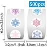 Cartoon Snowflake Series Stickers, 500 Sheets/Roll - DIY Decoration & Envelope Sealing.