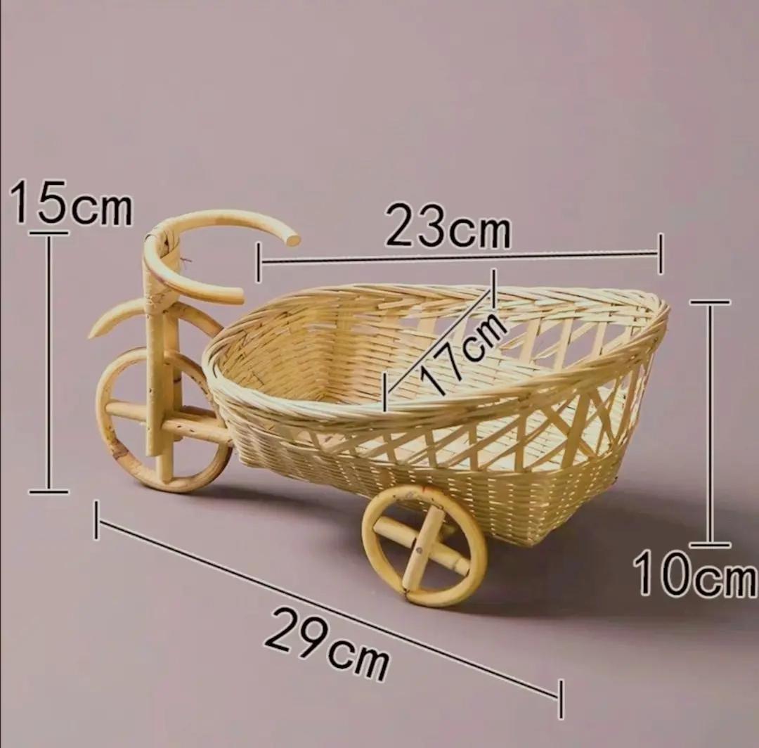 

Ручная работа Бамбуковый Ротанг Велосипед Украшение и Маленькая Корзинка - Реквизит для Фотосъемки Новорожденных Многоцелевой для Детских Фотосессий и Декора Гостиной