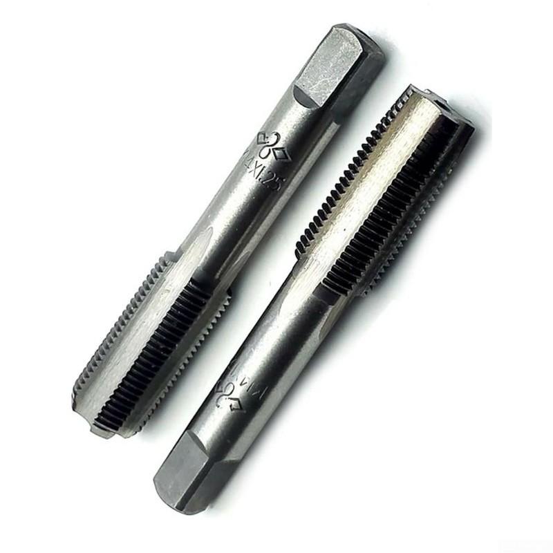 Tap Set Tools CNC Machine Silver 2pcs High Speed Steel 14mmx1.25 Metric Taper