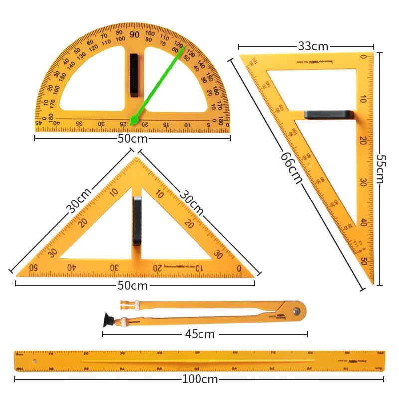 5-Piece Non-Magnetic Math Geometry Set
