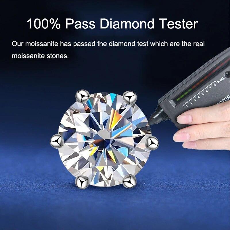 Kirin Palace D Color 5-8MM Moissanite Cercei cu șase gheare cu șase gheare pentru doamne Cadou de logodnă din argint 925