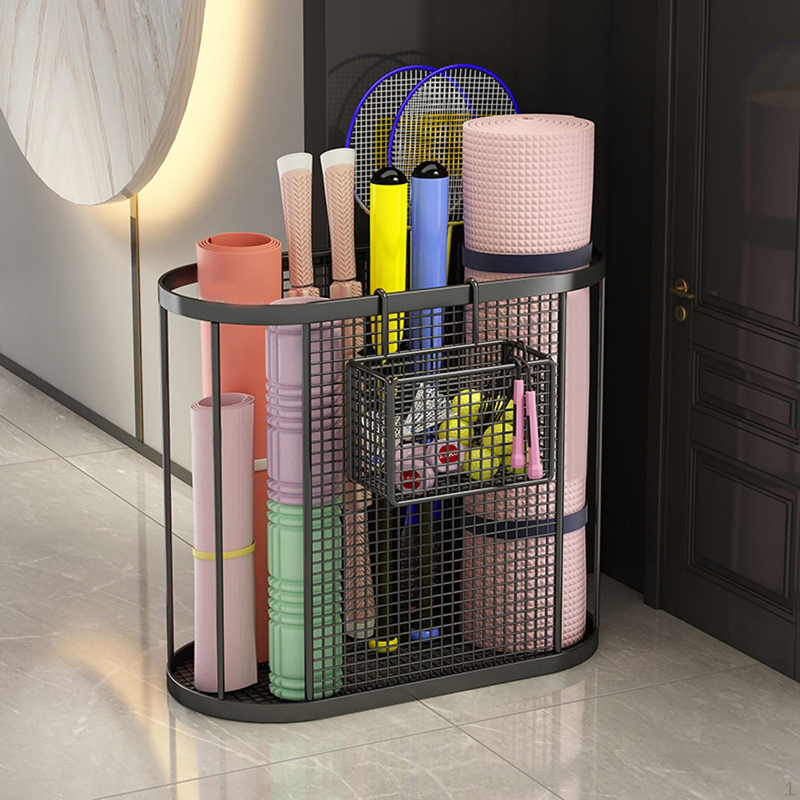 

Держатель для матов Домашний тренажерный зал Органайзер Стойка Тележка для гирь чёрный