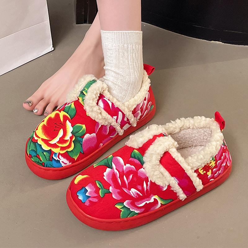 Fashion Zapatos 2025 Winter New Retro Ethnic Style Woman Shoes Comfort Anti Slip Women's Ankle Boots Simple Versatile Women Cotton Shoes