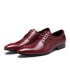 Fashion LuxuryGrain Mens Dress Shoes Slip-On Oxfords Leather Shoes Pointed Toe Formal Business Shoes Plus Size Casual Flats