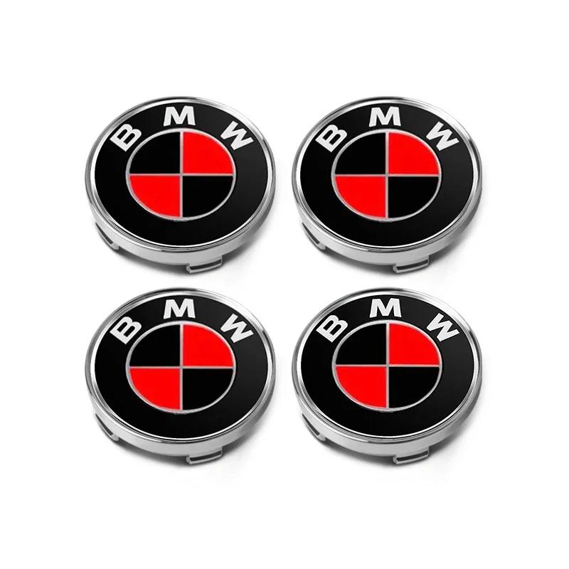 4 Stück 60-mm-Radnabenaufkleber, 56/60-mm-Radnabenkappen, Auto-Dekorationszubehör für BMW M E30 E34 E36 E39