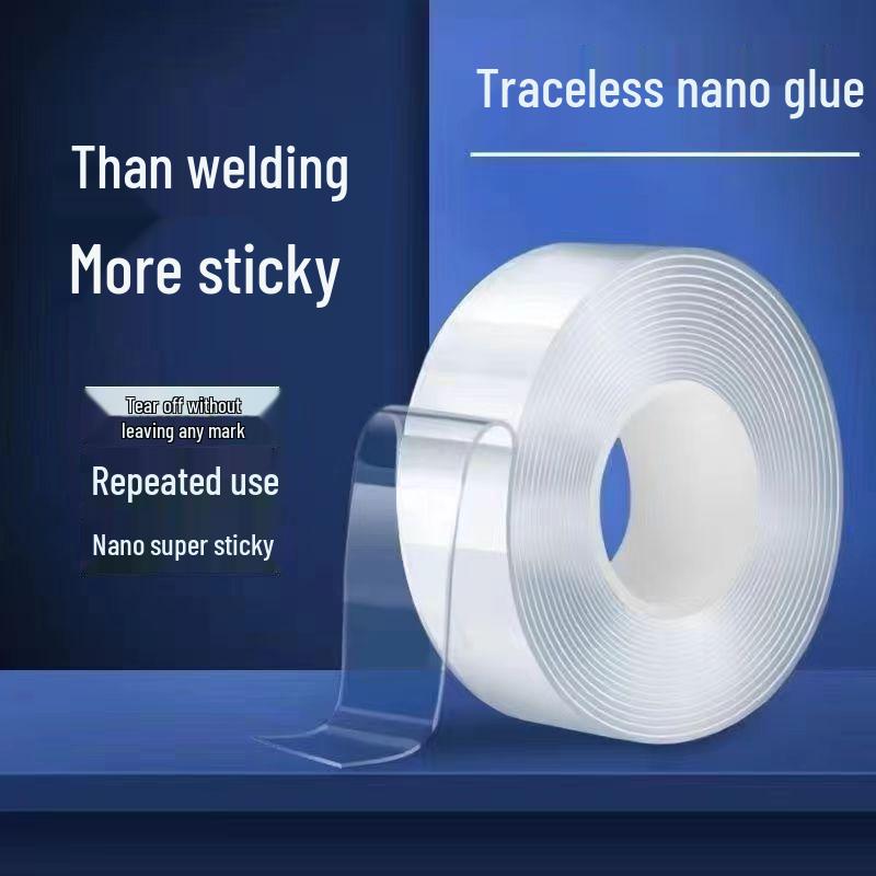 Transparent Double-Sided Nano Acrylic Tape - High Viscosity, Trace-Free, Strong Adhesive for Office & Home