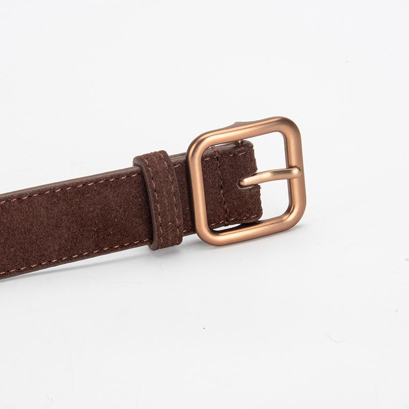 Korean Style Ins Style Belt Women's Belt Matte Reverse Velvet Fashionable Versatile Decorative Jeans Dress Belt Women