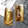 Laurel leaf ring gold For Samsung A 31 32 A33 A34 35 14 A15 13 A16 25 26 50 52 53 54 55 56 70 71 72 73 Golden glass phone case
