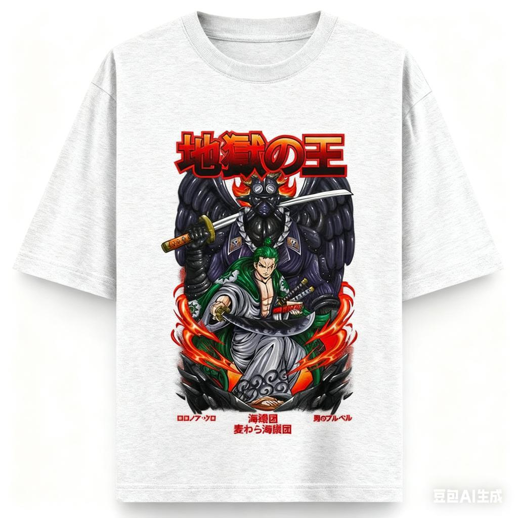 One Piece Anime Roronoa Zoro Printing Oversized Cotton Tshirt Men and Women Harajuku Trend Y2K Casual Summer Absorb Sweat Tees
