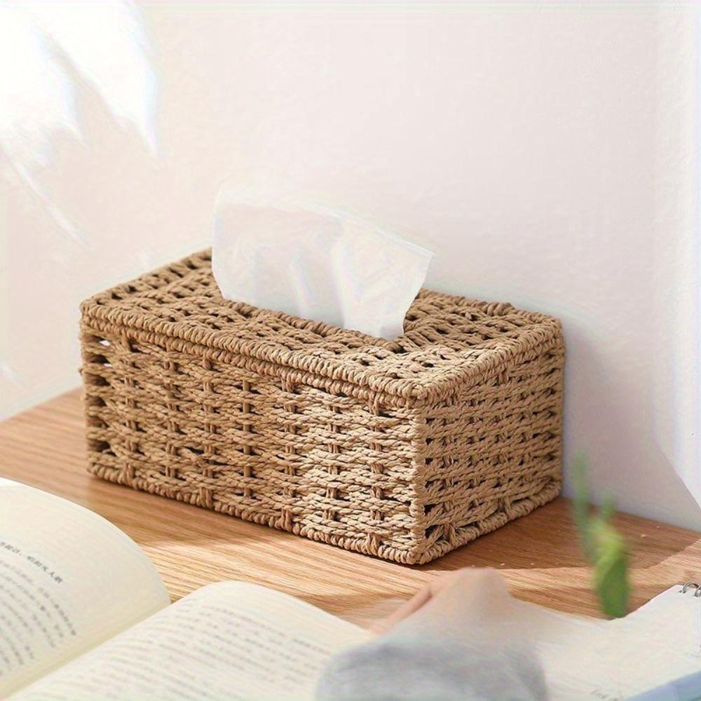 Hand - Knitted Tissue Box, Vintage Tissue Dispenser, Bohemian - Style Tissue Box. Suitable for Both Home and Office Use.