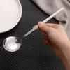 1/3Pcs Stainless Steel Spoon Thicken Long Handle Soup Spoons Round Scoops Ice Cream Dessert Coffee Drinking Kitchen Tableware