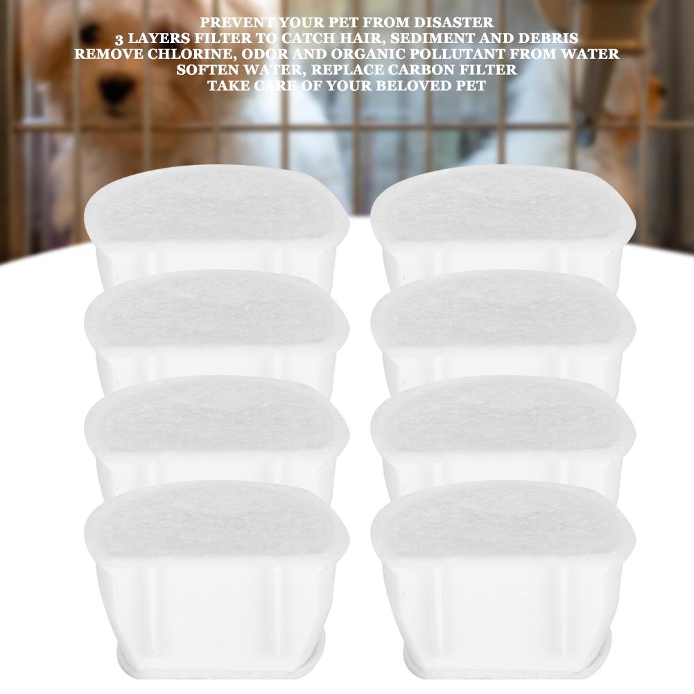 8PCS Pet Water Dispenser Activated Carbon Filter Core Replacement Accessory No Deformation
