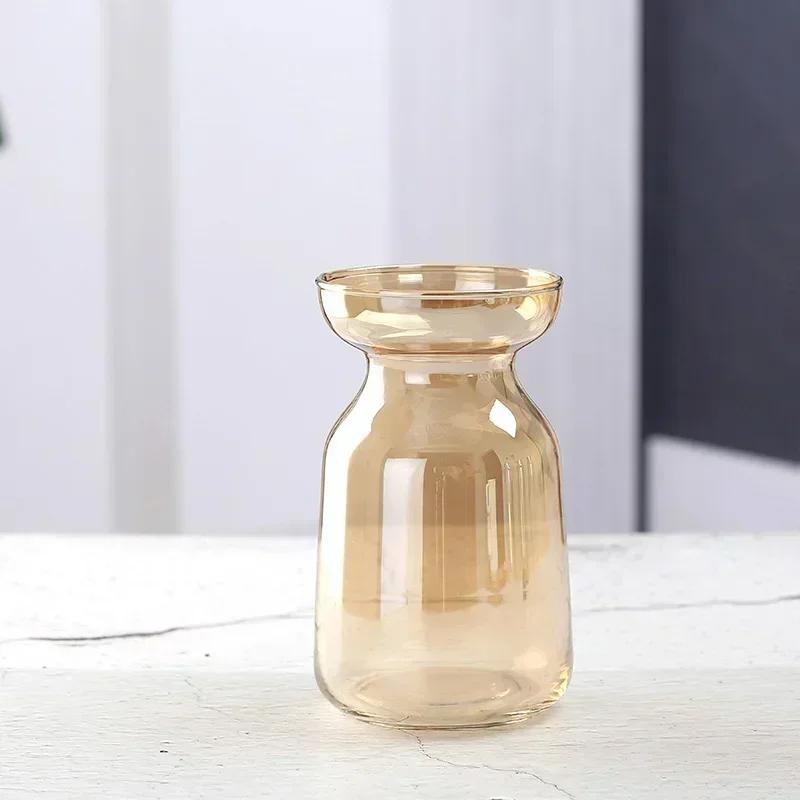 Vasă cu flori pentru decorarea mesei vază din sticlă pentru sufragerie Ornamente pentru masă decorată manual vază cu plante de masă Maison