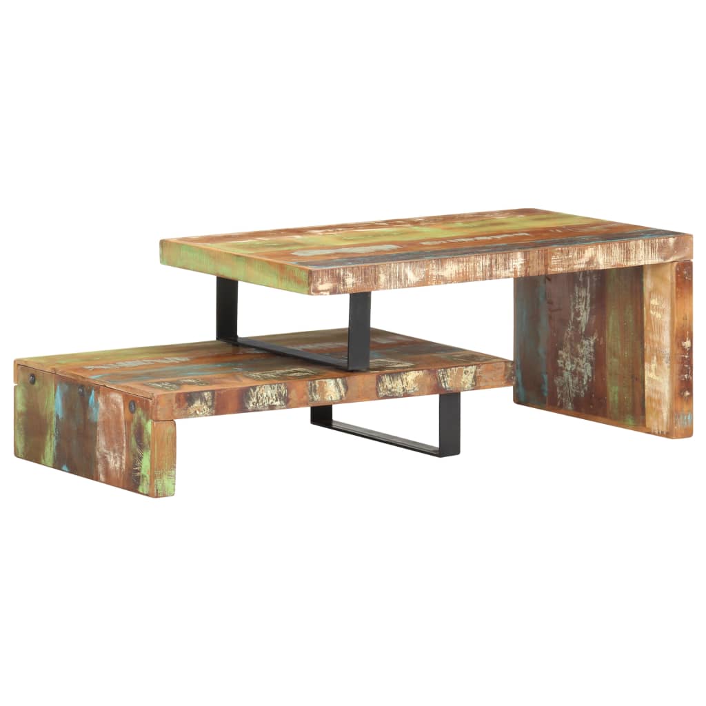 2 Piece Coffee Table Set Made of Recycled Solid Wood