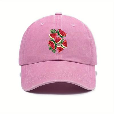 Watermelon Printed Baseball Cap Retro City Daily Commuting Suitable for Men and Women with Fun Patterns Casual Style