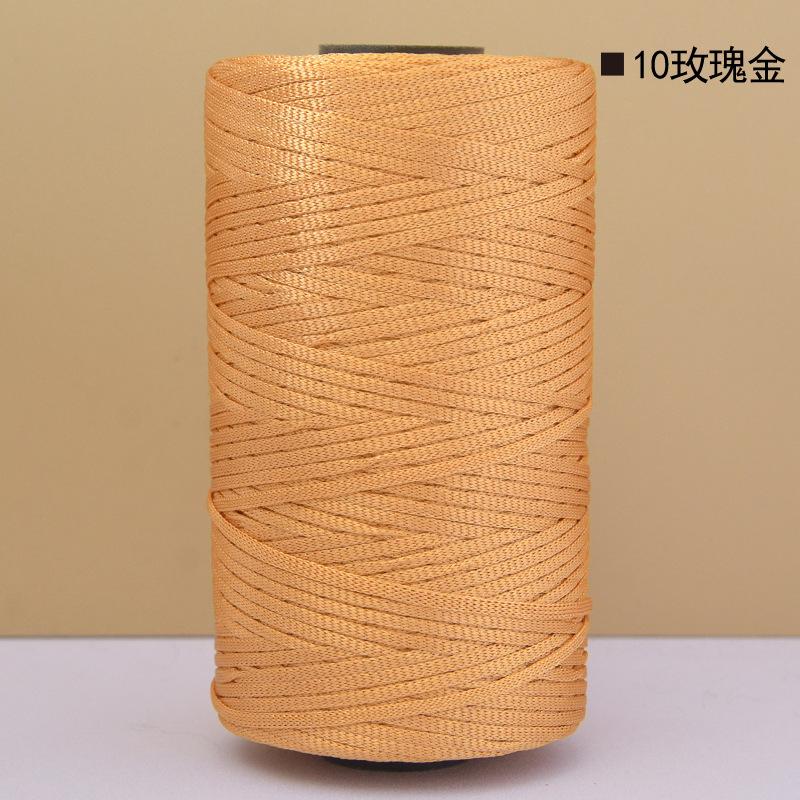 Mercerized Cotton Linen Light Body Ice Silk Flat Belt Wool Hand-Woven Crocheted Diy Hook Bag Hat Seat Cushion Hollow Thread