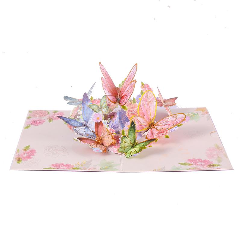 3D Butterfly Greeting Cards Postcard For Valentine s Day Wedding Invitation Greeting Birthday Gift