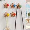 Five-pointed Star Wood Hook Clothing Hat Hooks Wall-mounted Storage Hanging Hooks Wall Storage Holder Decorative Shelves