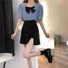 Women's High Waist A Line Slit Bodycon Mini Skirt Casual Fall Pencil Skirt Short
