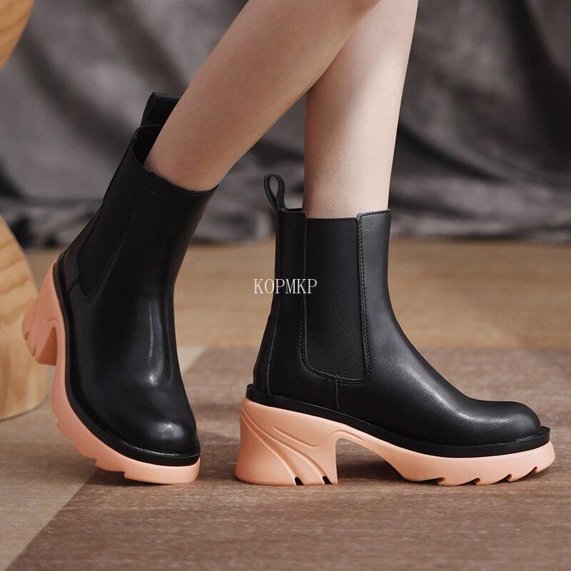 2021 INS Mujer Botines Cuero Natural Plus Size Chelsea Suelas De Color  Otoño Kopmkp Dedos Cuadrados Botines comprar a buen precio — entrega  gratuita, reseñas reales con fotos — Joom