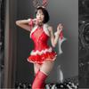 New Year's Red New Sexy Lingerie Uniform Temptation Christmas Elk Plush Sexy One-Piece Net Suit