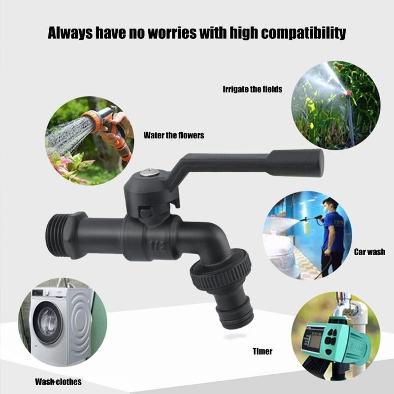Single Handle Outdoor Water Tap Weatherproof Design Rotating Nozzle Maintenance Without 1/2x3/4 for Garden Hose Connection