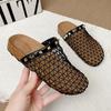 Hollow mesh bag head half slippers women's summer wear 2025 new retro Birkenstock thick bottom women's one-pedal sandals