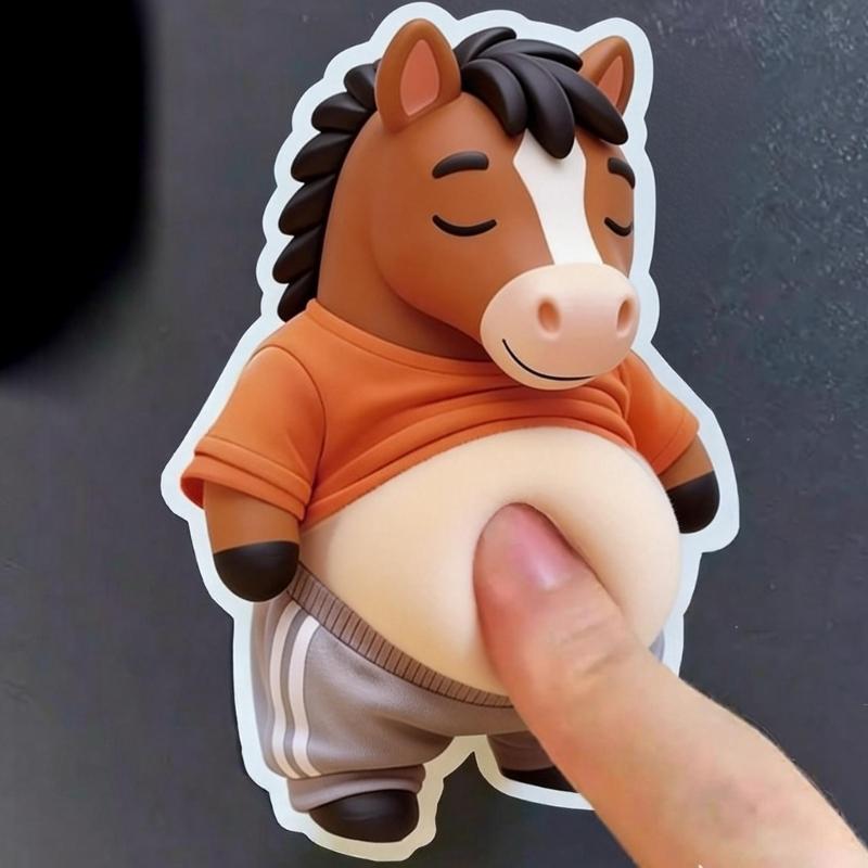 Cute Horse Shape Sticky Stickers Decal For Cars Stress Relieving Toy And Door Stoppers With Relaxation Fun Design 2pcs