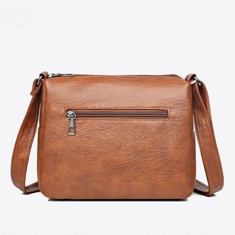 Vintage Multi-pocket Crossbody Shoulder Bag Soft Leather Women's Bag