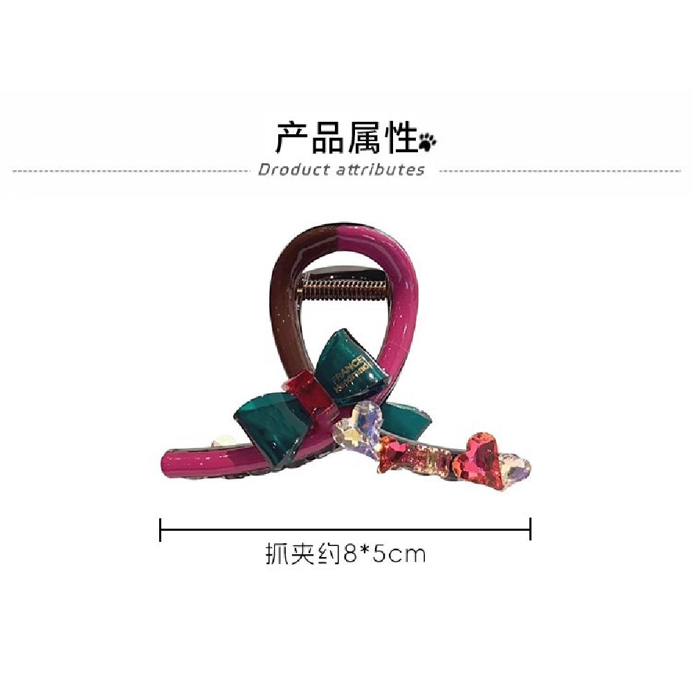 Color Block Bow Hair Claw for Women, Elegant Shark Clip, Back Head Half Up Hairpin, Fashion Hair Accessories