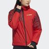 Adidas Printed Color Block Cotton Jacket Women Jackets Red HE7321