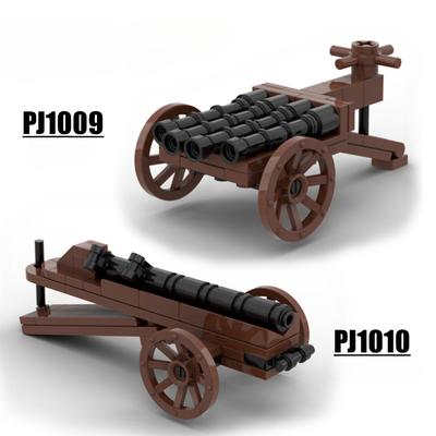 Bloc de construction de pistolet à orgue d'artillerie médiévale, jouet pour enfants, PJ1009-1010