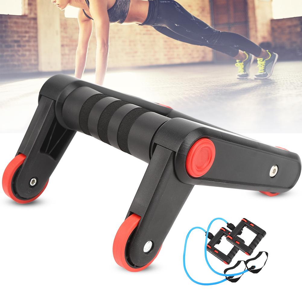 Domestic Multifunction Roller Workout Abdominal Exerciser Push Up Integrated Muscle Mute Antiskid With Pull Strap
