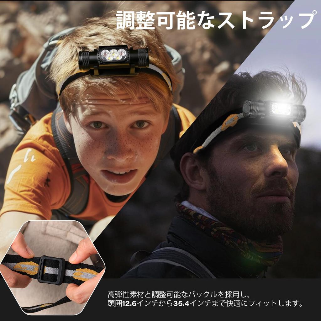 Sofirn H35R Rechargeable LED Lightweight Headlamp with 660nm Deep Red 1500 Lumens White IPX6 for and Camping Headlight, Ultra-Bright, Light, Light,