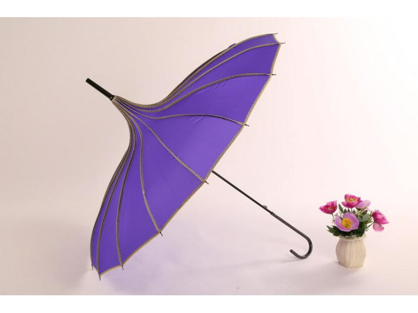 

Baota 16-Rib Sun & Rain Bridal Photography Umbrella with Lace Trim and Curved Handle