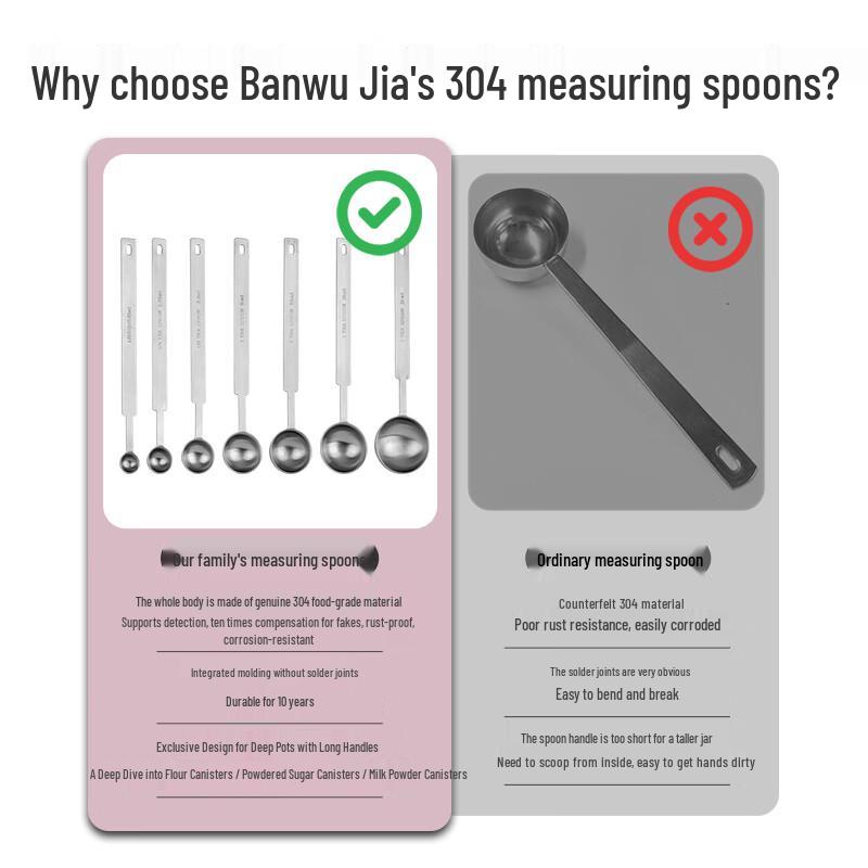 304 Stainless Steel Long Handle Measuring Spoon