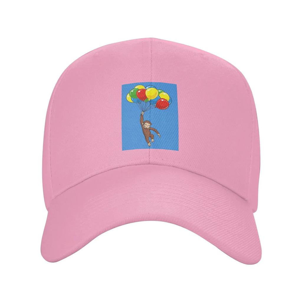 Curious George with balloons Baseball Caps Snapback Fashion Baseball Hats Breathable Casual Casquette Outdoor Men's And Women's